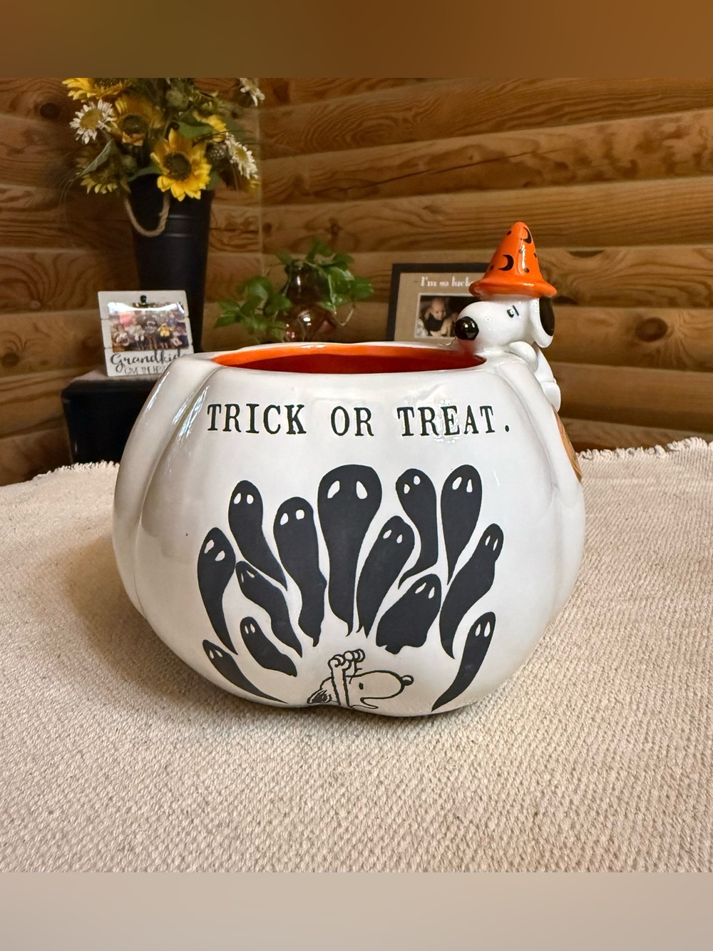 TRICK OR TREAT Rae Dunn + Peanuts HALLOWEEN Ceramic Treat Jar